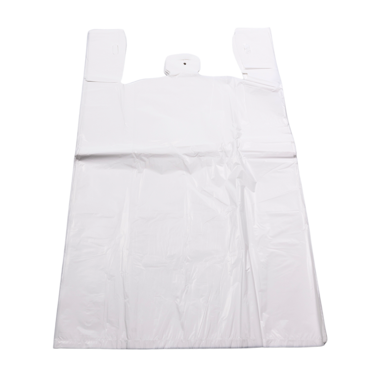 Source Direct - White Unprinted HDPE T-Shirt Bags - 16