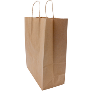 Paper Bags - Handle Bags - Kraft Color - 10"x5"x13" - 250 Bags - 60 LB Weight basis (90 GSM strong). Twisted Handle. Packed in cases. - Kraft/Natural - 10513NKPAPTHDL
