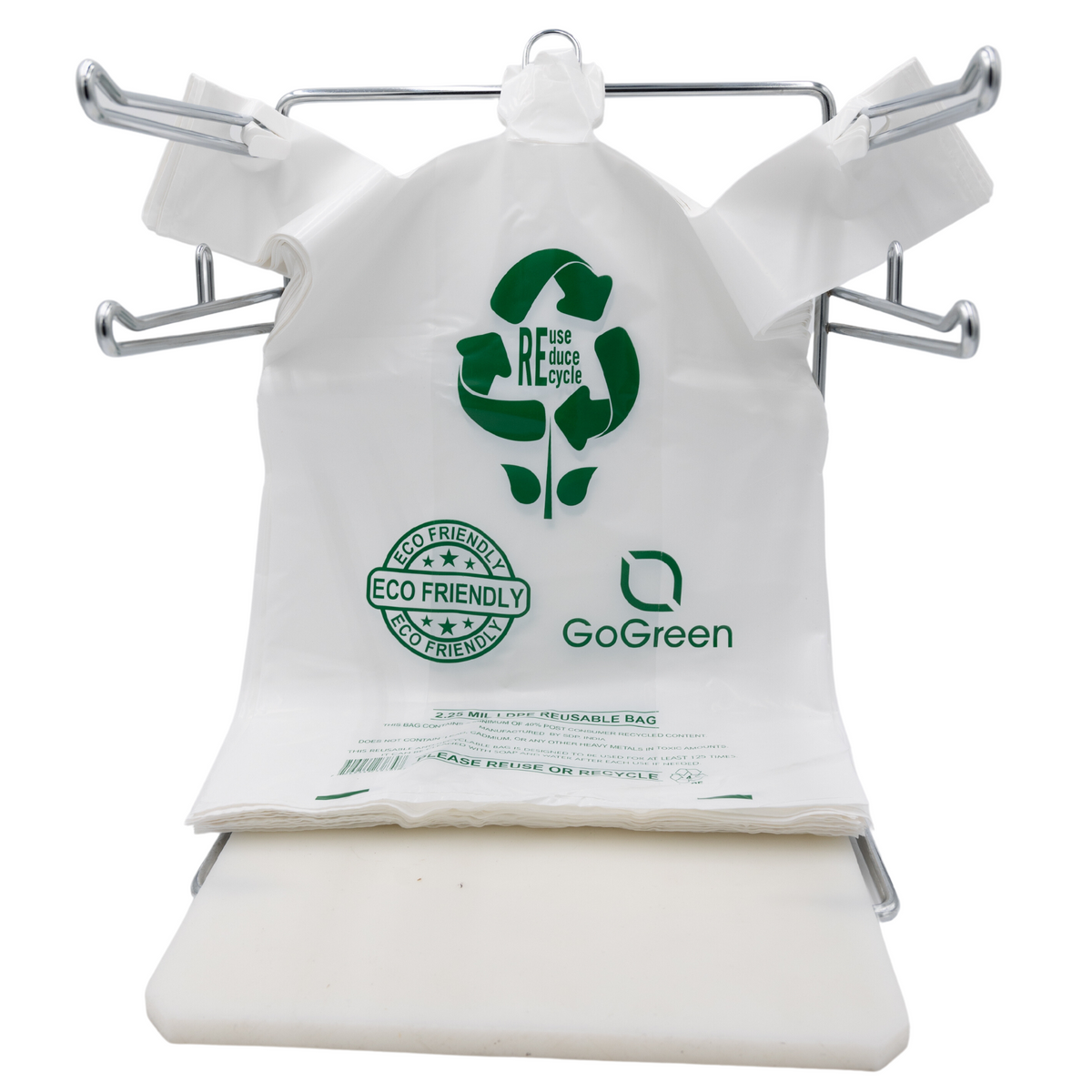 Source Direct - White Reusable/Eco-Friendly LDPE T-Shirt - 1/6 BBL 12 ...