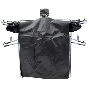 Easy Open - Black Unprinted HDPE T-Shirt Bags - 1/8 BBL 10"X5"X18" - 750 Bags - 16 microns - Black - 2007530-EO