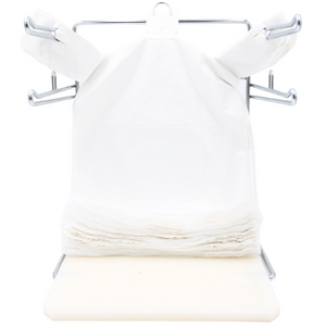 White Unprinted HDPE T-Shirt Bags - 1/6 BBL 11.5"X6"X21" - 1000 Bags - 13 microns - White - LOOP-WHITE
