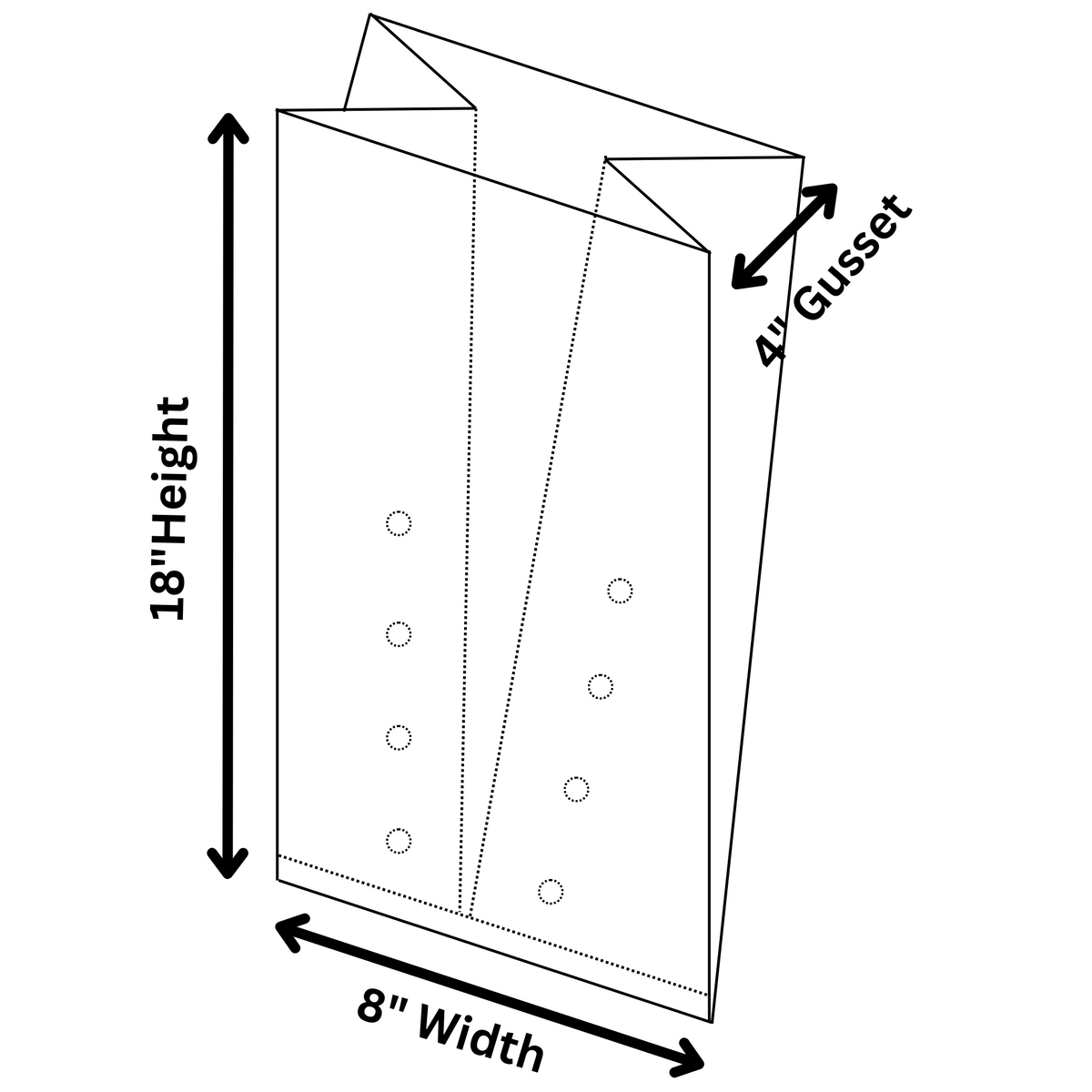 Buy 8″ X 4″ X 13″ 0.7 mil LDPE Hole Vented Produce Bags