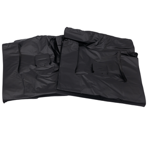 Black Unprinted HDPE T-Shirt Bags - 1/8 BBL 10"X5"X18" - 200 Bags - 30 microns - Black - BLK818EHD30M