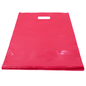 LDPE Die Cut Merchandies Bags - 12"x15" - 500 Bags - 1.5 mil - Pink - 1215DCPINK