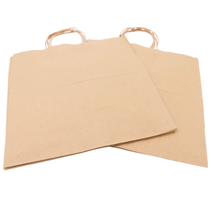 Paper Bags - Handle Bags - Kraft Color - 13"x7"x13" - 250 Bags - 74 LB Weight basis (110 GSM strong) Twisted Handle - Kraft/Natural - 13713NKPAPTHDL