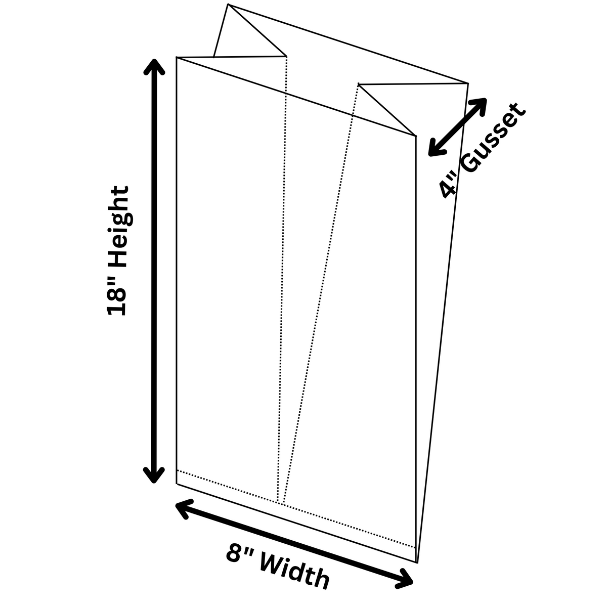 Clear Plastic Bread Bags 4 x 2 x 12 Poly Gusseted Bags 1.0 Mil [1000 Pack]