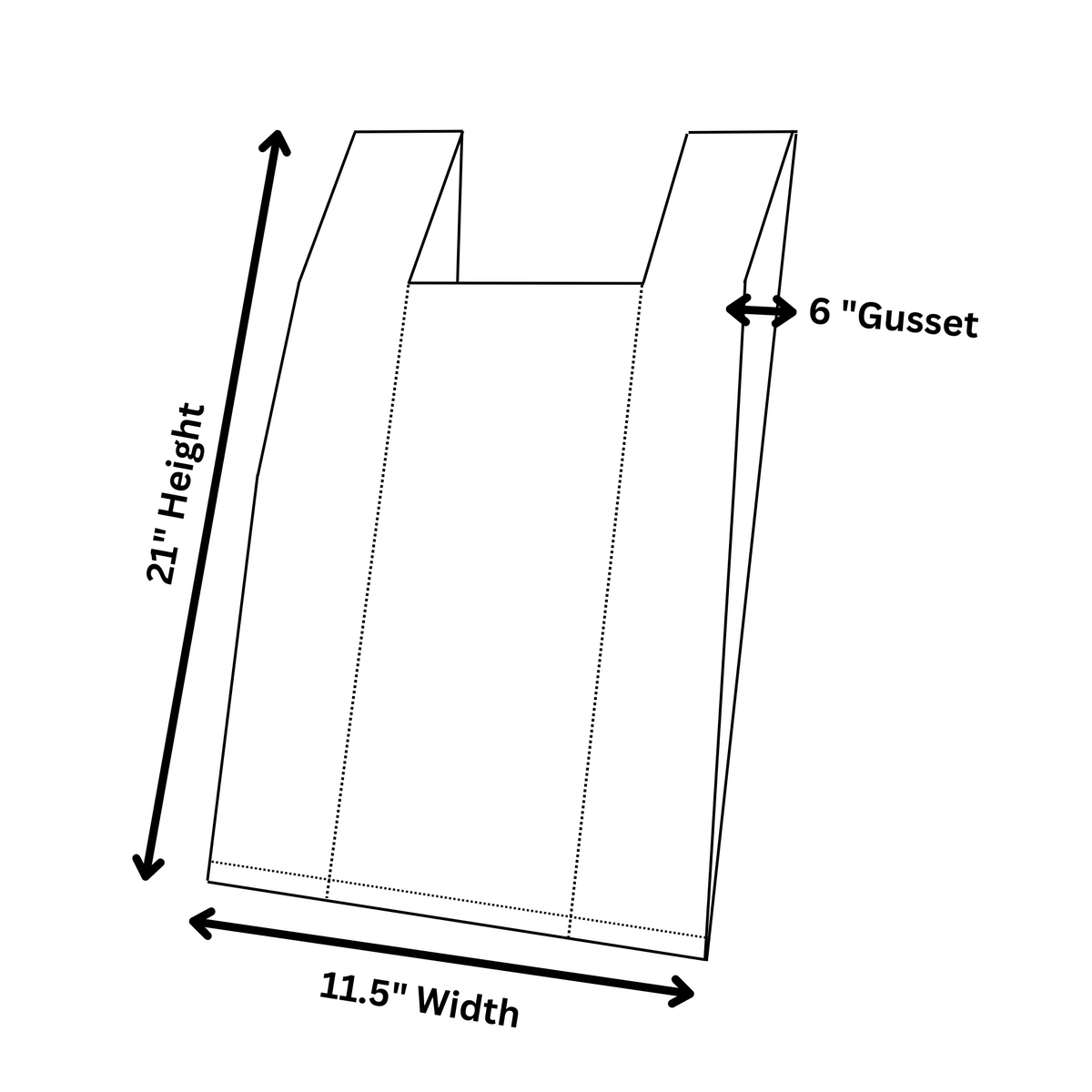 Plastic bag dimensions discount