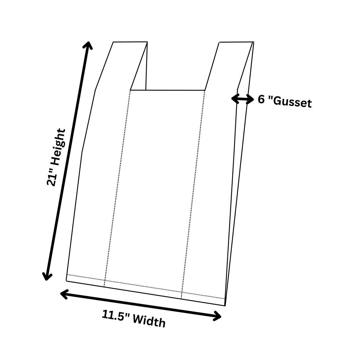 Plastic bag shop dimensions