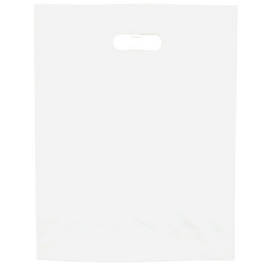 LDPE Die Cut Merchandies Bags - 12"x15" - 500 Bags - 1.5 mil - White - 1215DCWHITE