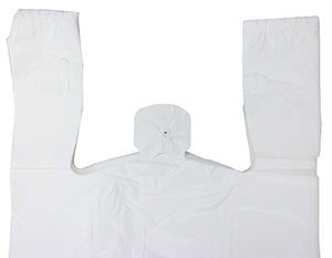 White Unprinted HDPE T-Shirt Bags - 1/6 BBL 11.5"X6"X21" - 1000 Bags - 15 microns - White - UN10010UP - Source Direct Inc - 