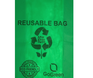 Green PP Non Woven Reusable Bags - 1/6 BBL 12"X7"X22" - 100 Bags - 40 GSM - Green - 12722GRNPPNWRB40 - Source Direct Inc - 