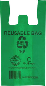 Green PP Non Woven Reusable Bags - 1/8 BBL 10"X5"X18" - 200 Bags - 40 GSM - Green - 10518GRNPPNWRB40 - Source Direct Inc - 