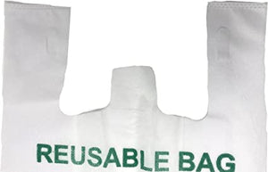 White PP Non Woven Reusable Bags - 1/6 BBL 12"X7"X22" - 100 Bags - 40 GSM - White - WHT12722PPNWRB40 - Source Direct Inc - 