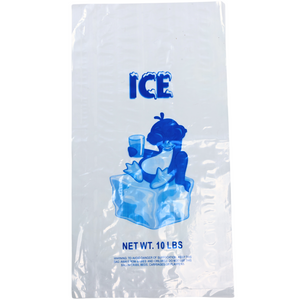 LDPE Ice Bags - 11.5"x22" - 500 Bags - 1.45 mil - Clear - 10LBICELDWF-500