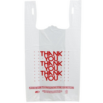 Source Direct - Easy Open - White 'Thank You' HDPE T-Shirt Bags - 1/6 BBL 11.5