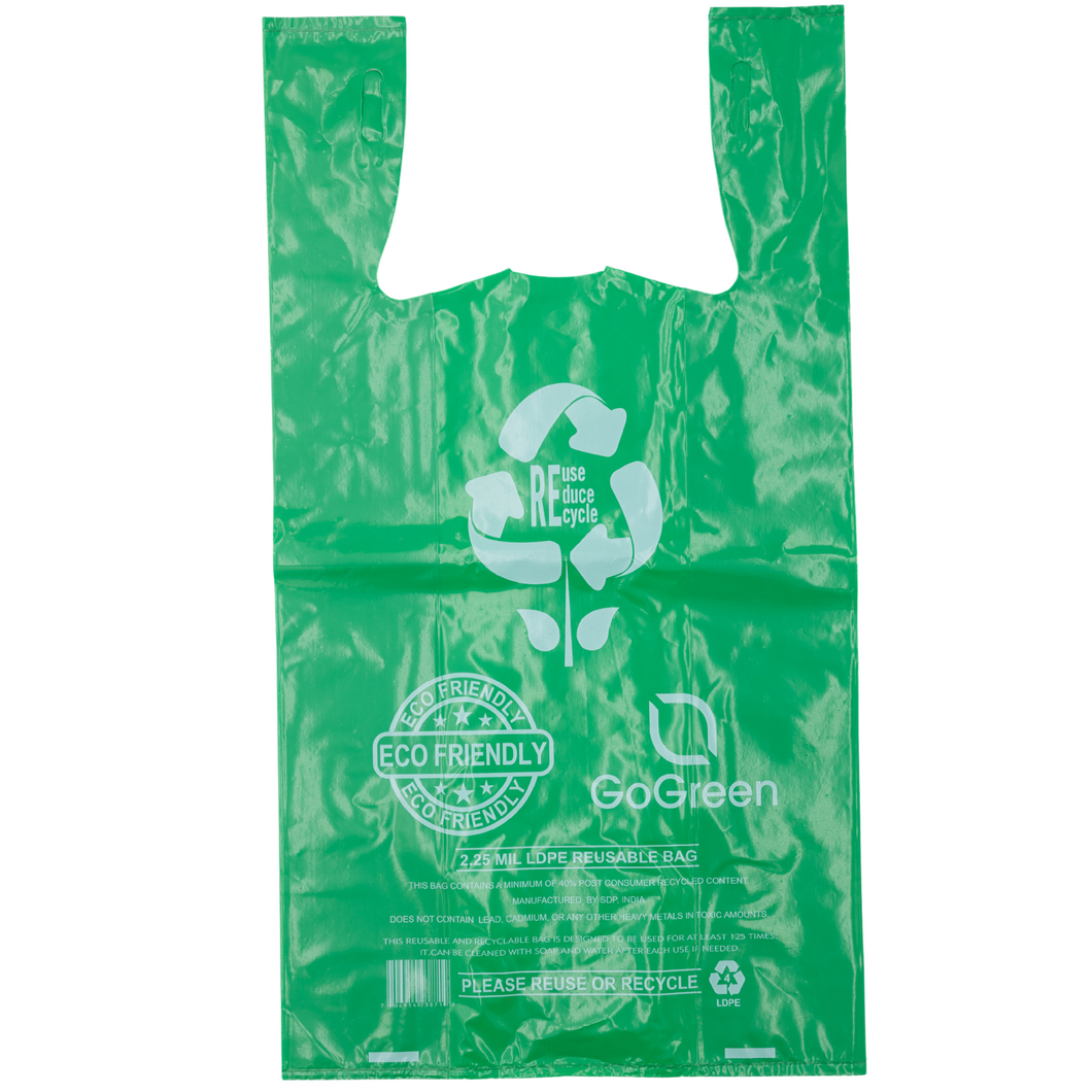 Green Reusable/Eco-Friendly LDPE T-Shirt - Jumbo 17