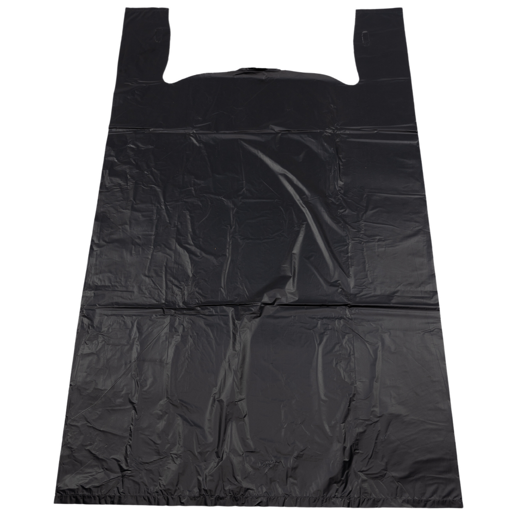 Black Unprinted HDPE T-Shirt Bags - 20