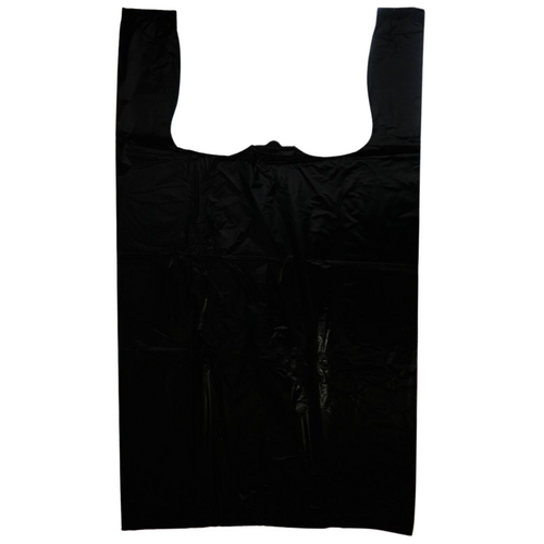 Black Unprinted HDPE T-Shirt Bags - 17
