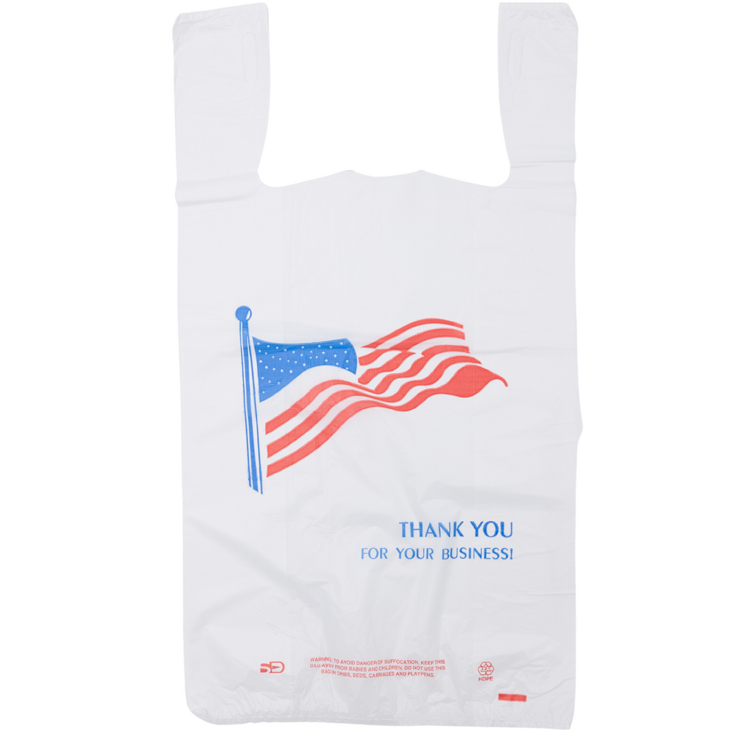 Easy Open - White Film HDPE T-Shirt Bags - 1/6 BBL 11.5