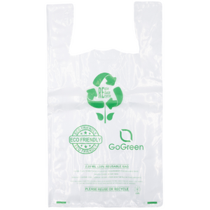 Clear Reusable/Eco-Friendly LDPE T-Shirt - Jumbo 17"x8"x29" - 100 Bags - 57 Micron (2.25 mil) - Clear - CLLD225MREUSE1729