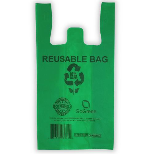 Source Direct - Green PP Non Woven Reusable Bags - 1/6 BBL 12