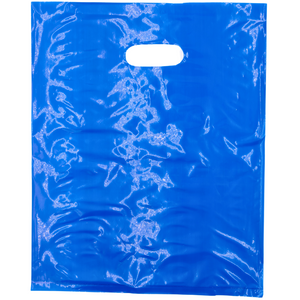 LDPE Die Cut Merchandies Bags - 12"x15" - 500 Bags - 1.5 mil - Blue - 1215DCBLUE