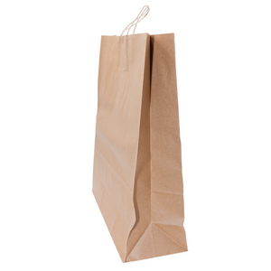 Paper Bags - Handle Bags - Kraft Color - 18"x7"x18.5" - 200 Bags - 74 LB Weight basis (110 GSM strong) Twisted Handle. Packed in cases. - Kraft/Natural - 18719NKPAPTHDL