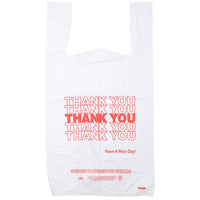 Source Direct - White 'Thank You' HDPE T-Shirt Bags - 1/6 BBL 11.5
