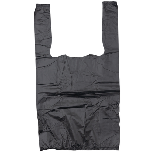 Black Unprinted HDPE T-Shirt Bags - 1/10 BBL 8