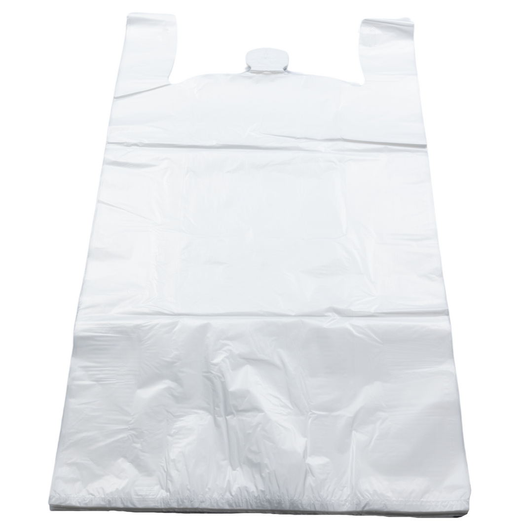 Choice 1/6 Size Clear Reusable Extra Heavy Plastic T-Shirt Bag - 200/Case