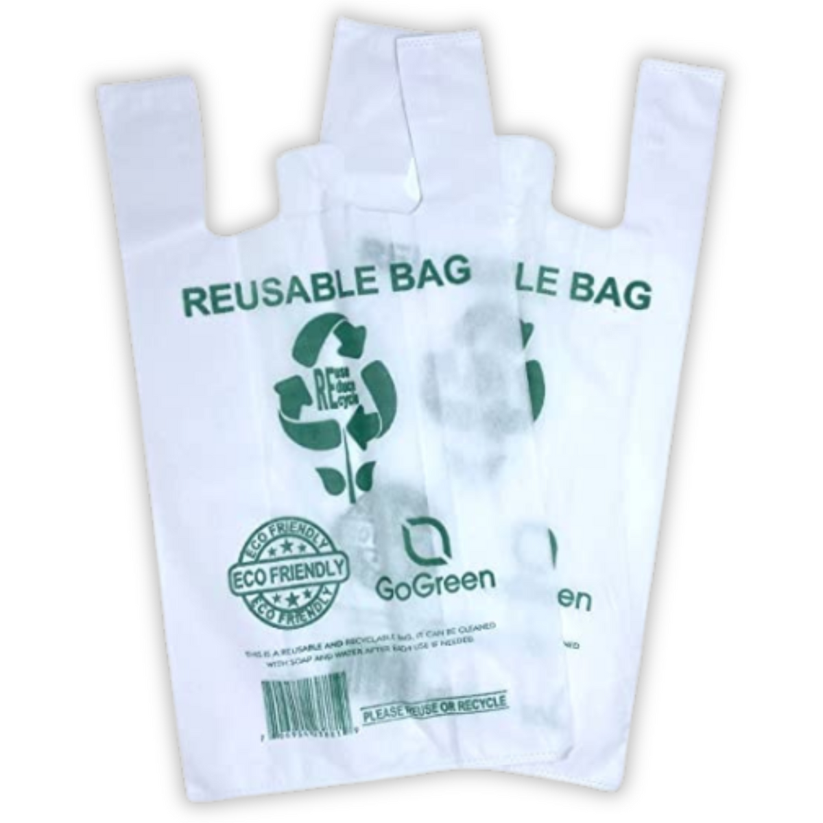 Source Direct - White PP Non Woven Reusable Bags - 1/6 BBL 12