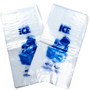 LDPE Ice Bags - 11.5"x22" - 500 Bags - 1.45 mil - Clear - 10LBICELDWF-500