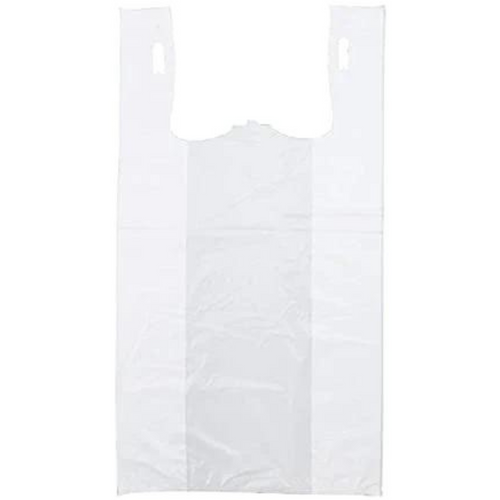 White Unprinted HDPE T-Shirt Bags - 1/6 BBL 11.5