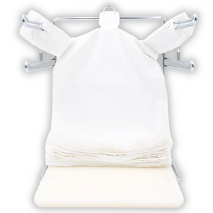 Source Direct - Easy Open - White Unprinted HDPE T-Shirt Bags - 1/6 BBL 11.5"X6"X21" - 1000 Bags - 13 microns - White - LOOP-WHITE-EO