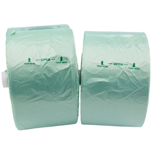 Narrow Profile Produce Roll Bags - 16"X28" - 1900 Bags - 8 microns - Green Tint - 1628NPPROD8M-EXTC