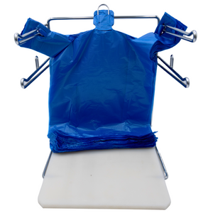 Colored Unprinted HDPE T-Shirt Bags - 1/6 BBL 11.5"X6"X21" - 1000 Bags - 13 microns - Blue - LOOP-BLUE