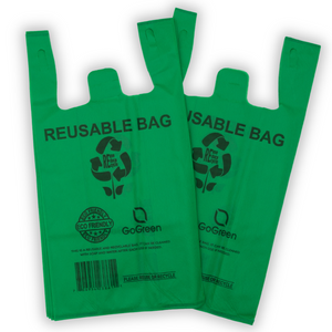 Source Direct - Green PP Non Woven Reusable Bags - 1/6 BBL 12"X7"X22" - 100 Bags - 45 GSM - Green - 12722GRNPPNWRB45