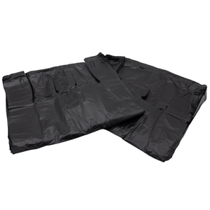 Easy Open - Black Unprinted HDPE T-Shirt Bags - 1/6 BBL 11.5"X6"X21" - 500 Bags - 17 microns - Black - 20020-EO
