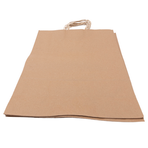 Paper Bags - Handle Bags - Kraft Color - 16"x6"x19" - 200 Bags - 74 LB Weight basis (110 GSM strong) Twisted Handle. Packed in cases. - Kraft/Natural - 16619NKPAPTHDL