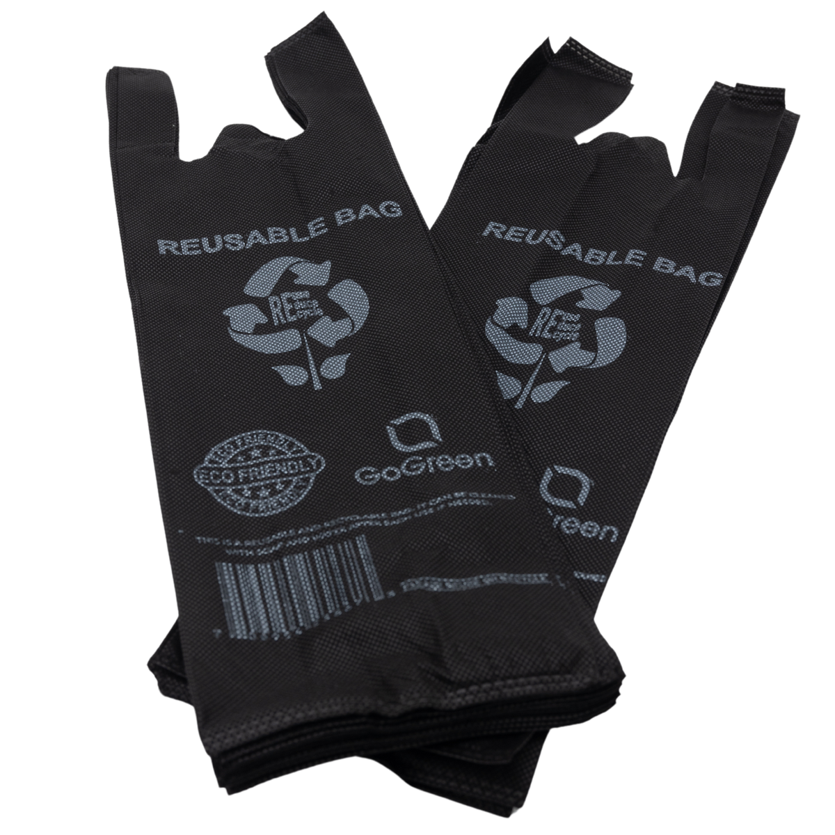 Source Direct - Black PP Non Woven Reusable Bags - One Bottle Bag 6"X4 ...