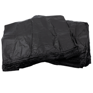 Black Unprinted HDPE T-Shirt Bags - 1/6 BBL 11.5"X6"X21" - 1000 Bags - 13 microns - Black - LOOP-BLACK