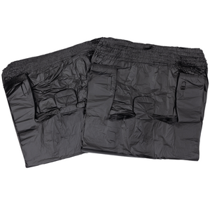 Black Printed HDPE T-Shirt Bags - 1/6 BBL 11.5"X6"X21" - 800 Bags - 13 microns - Black - 208015STY