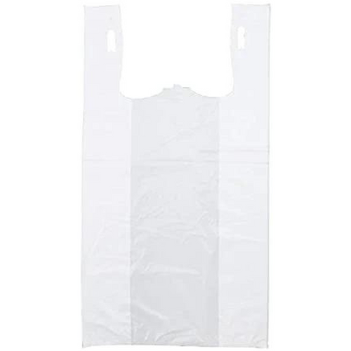 Source Direct - Easy Open - White Unprinted HDPE T-Shirt Bags - 1/6 BBL 11.5