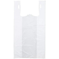 Source Direct - Easy Open - White Unprinted HDPE T-Shirt Bags - 1/6 BBL 11.5