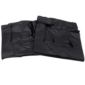 Source Direct - Black Unprinted HDPE T-Shirt Bags - 1/8 BBL 10"X5"X18" - 200 Bags - 30 microns - Black - BLK818EHD30M-EO