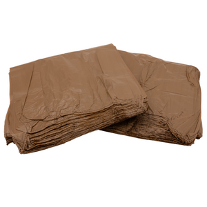 Colored Unprinted HDPE T-Shirt Bags - 1/6 BBL 11.5"X6"X21" - 1000 Bags - 13 microns - Brown - LOOP-BROWN