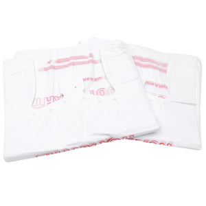 White 'Thank You' HDPE T-Shirt Bags - 1/6 BBL 11.5"X6"X21" - 1000 Bags - 15 microns - White - 10010-EO