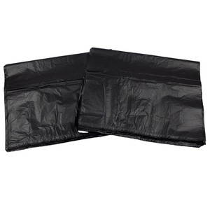 Black Unprinted HDPE T-Shirt Bags - 20"X10"X36" - 200 Bags - 22 microns - Black - 200HD201036
