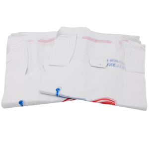 White Usa/American Flag Print HDPE T-Shirt Bags - 1/6 BBL 11.5"X6"X21" - 500 Bags - 18 microns - White - USA18M50016