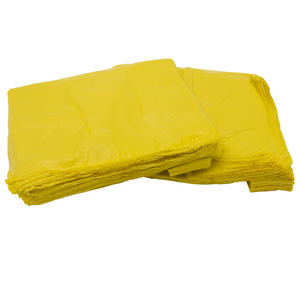 Colored Unprinted HDPE T-Shirt Bags - 1/6 BBL 11.5"X6"X21" - 1000 Bags - 13 microns - Yellow - LOOP-YELLOW